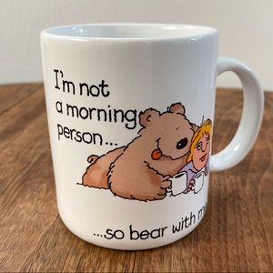 1980s Current Coffee Mug I'm Not A Morning Person So Bear With Me Japan Vintage